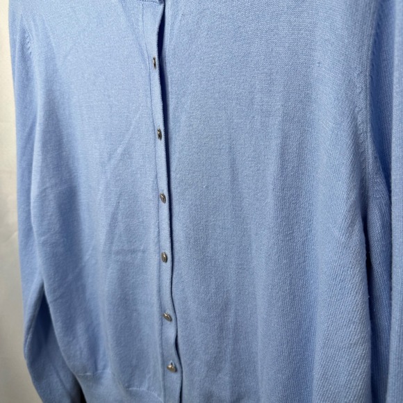Ann Taylor Womens Cardigan Sweater Light Blue Crew Neck Button Up Size L - Picture 3 of 5